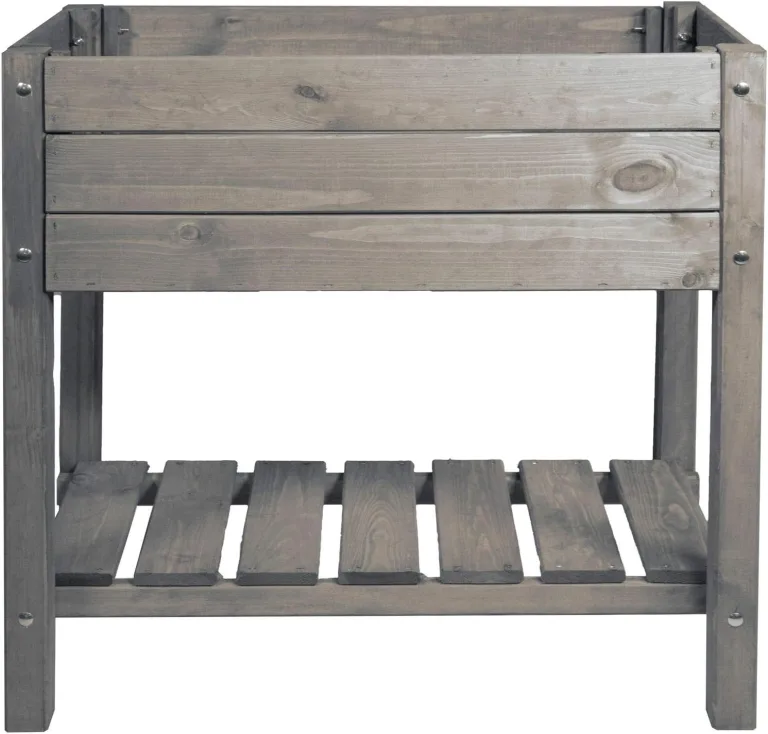 mgc24 Hochbeet Massiv für Kinder - Kiefernholz Grau rechteckig für Garten/Terrasse/Balkon - 79 x 40 x 50 cm – Bild 11