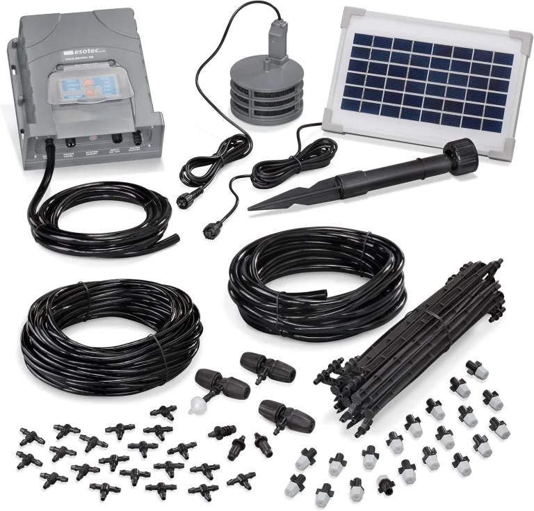 Esotec Solar Bewässerungssystem WaterSpray Professional, 20 Sprüher, Bewässerungscomputer Pflanzenbewässerung, automatische Bewässerung Garten Hochbeet Balkon Gewächshaus, 101122 – Bild 1