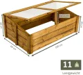 NATIV Frühbeet 100x60 cm | Frühbeetkasten mit Polycarbonatplatten | Frühbeet Aufsatz auch für Hochbeete geeignet | Mini Gewächshaus | teilweise vormontiertes Kräuterbeet (braun) - Thumbnail 5