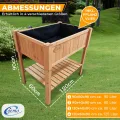 Hochbeet Holz 120 x 60 x 90 cm mit Ablageboden Pflanztrog Hochbeete-Kit Frühbeet Anzuchtbeet Kräuterbeet- Bausatz für Gemüse, Kräuter in Garten, Terrasse, Balkon und Sichtschutz - Thumbnail 6