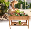 Hochbeet Holz 120 x 60 x 90 cm mit Ablageboden Pflanztrog Hochbeete-Kit Frühbeet Anzuchtbeet Kräuterbeet- Bausatz für Gemüse, Kräuter in Garten, Terrasse, Balkon und Sichtschutz - Thumbnail 8