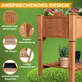 Hochbeet Holz 120 x 60 x 90 cm mit Ablageboden Pflanztrog Hochbeete-Kit Frühbeet Anzuchtbeet Kräuterbeet- Bausatz für Gemüse, Kräuter in Garten, Terrasse, Balkon und Sichtschutz - Thumbnail 3