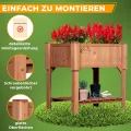 Hochbeet Holz 120 x 60 x 90 cm mit Ablageboden Pflanztrog Hochbeete-Kit Frühbeet Anzuchtbeet Kräuterbeet- Bausatz für Gemüse, Kräuter in Garten, Terrasse, Balkon und Sichtschutz - Thumbnail 4