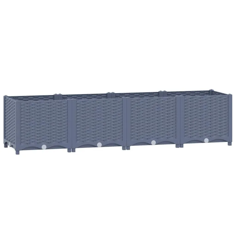 vidaXL Hochbeet Blumenkasten Gemüsebeet Pflanzbeet Blumenbeet Pflanzkasten Blumenkübel Pflanzkübel Kräuterbeet 160x40x38cm Polypropylen – Bild 1