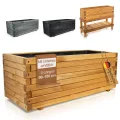 BooGardi Hochbeete-KIT für Pflanzkübel Holz mit Vlies · Unterbau für Hochbeet in 5 Größen · 90 cm lang naturbraun · Untergestell Hochbeete für Garten, Balkon & Terrasse · groß außen rechteckig XXL - Thumbnail 9