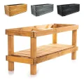 BooGardi Hochbeete-KIT für Pflanzkübel Holz mit Vlies · Unterbau für Hochbeet in 5 Größen · 90 cm lang naturbraun · Untergestell Hochbeete für Garten, Balkon & Terrasse · groß außen rechteckig XXL - Thumbnail 1