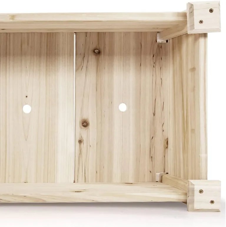 GIANTEX Hochbeet Holz Tannenholz, Kräuterbeet Blumenbeet 120 x 43,5 x 51 cm, Kräuter Frühbeet rechteckig groß, Pflanzkasten mit Ablauflöchern, Hochbeet Kinder, für Balkon/Garten/Terrasse – Bild 8