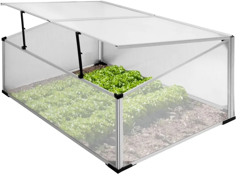 ECD Germany Alu Frühbeet Gewächshaus mit Zweiteiliges Dach, 100x60x40 cm, 0,6m² Fläche, aus transparentem Polycarbonat, witterungsbeständig, Treibhaus Frühbeetkasten Tomatenhaus Pflanzenhaus – Bild 1