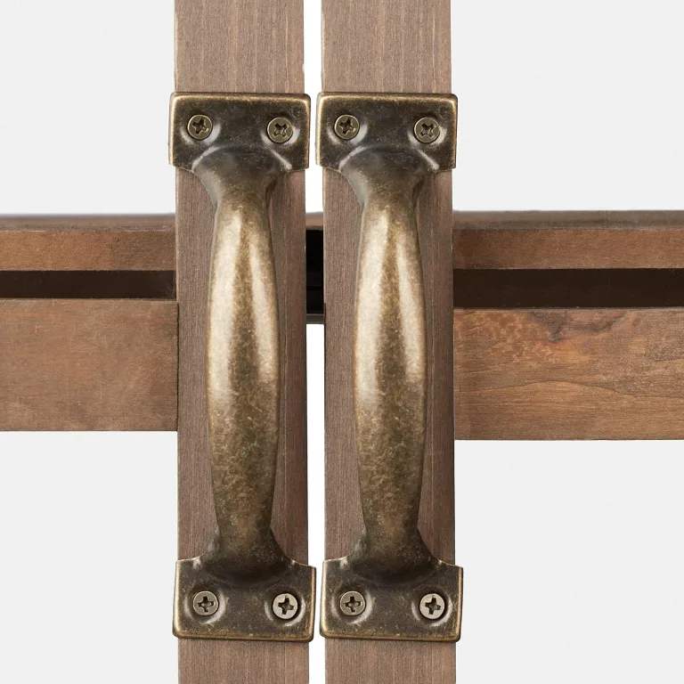 Relaxdays Gewächshaus Balkon, Holz & Kunststoff, HBT 146x66x47,5 cm, Doppeltür, Gewächsschrank Anzucht, Treibhaus, braun – Bild 7