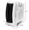 TROTEC Heizlüfter TFH 19 E – 2.000 W, 2 Heizstufen, stufenloser Thermostat, Ventilatorfunktion, Überhitzungsschutz, vertikal & horizontal aufstellbar, mobil - Thumbnail 7