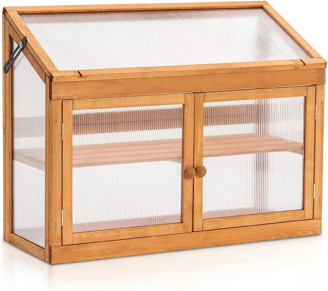 M MCombo 2 Etage höhenverstellbares Anlehngewächshaus Treibhaus Pflanzenhaus Aufzuchtschrank 0160, aus Holz und Polycarbonat - Bild 1