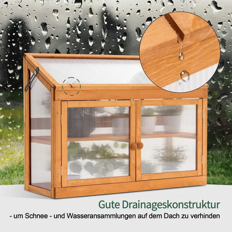 M MCombo 2 Etage höhenverstellbares Anlehngewächshaus Treibhaus Pflanzenhaus Aufzuchtschrank 0160, aus Holz und Polycarbonat – Bild 4