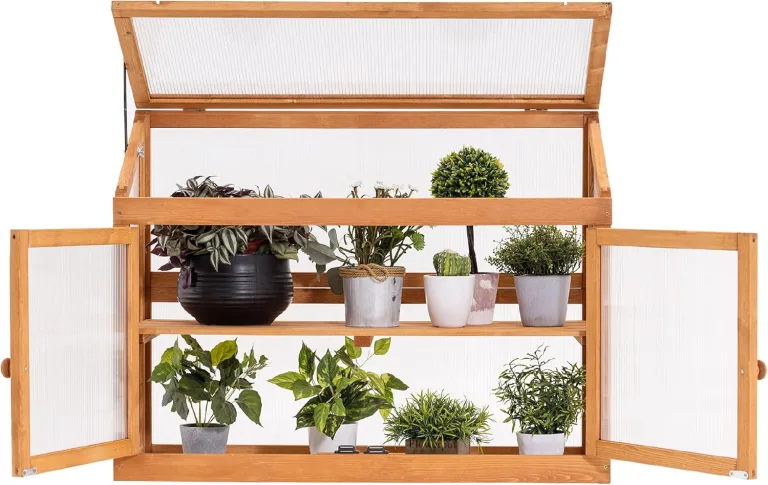 M MCombo 2 Etage höhenverstellbares Anlehngewächshaus Treibhaus Pflanzenhaus Aufzuchtschrank 0160, aus Holz und Polycarbonat – Bild 3
