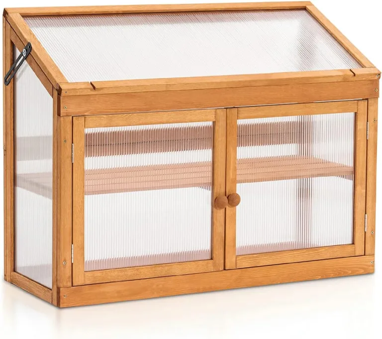 M MCombo 2 Etage höhenverstellbares Anlehngewächshaus Treibhaus Pflanzenhaus Aufzuchtschrank 0160, aus Holz und Polycarbonat – Bild 1