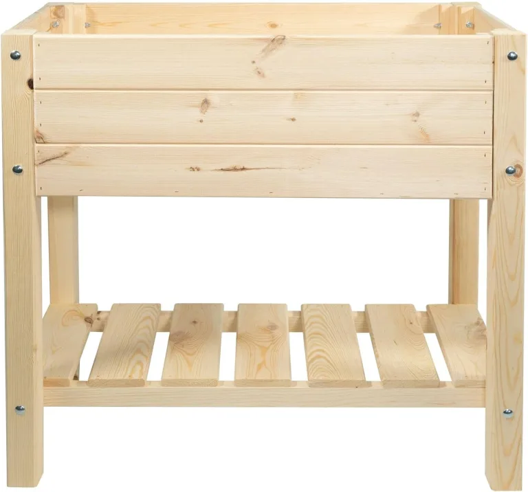 mgc24 Hochbeet Massiv S - Kiefernholz Natur rechteckig für Garten/Terrasse/Balkon - 79 x 40 x 78 cm – Bild 1