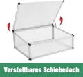 Alu Frühbeet, Mini Gewächshaus Hochbeet Treibhaus, Frühbeetkasten lichtdurchlässig, UV Schutz,Frühbeete 4.2kg/groß,78x58x30cm,S - Thumbnail 6