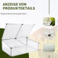 Frühbeet Gewächshaus aus Aluminium,118x77x40 cm, Alu Mini Gewächshaus, Hochbeet Treibhaus für Garten, Klein Treibhaus Frühbeetkasten mit Doppeldach lichtdurchlässig, UV Schutz - Thumbnail 5