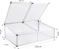 Frühbeet Gewächshaus aus Aluminium,118x77x40 cm, Alu Mini Gewächshaus, Hochbeet Treibhaus für Garten, Klein Treibhaus Frühbeetkasten mit Doppeldach lichtdurchlässig, UV Schutz - Thumbnail 6
