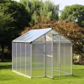 Gewächshaus Aluminium für den Garten |Mit 8 cm dickeres Fundament| 242*190*195 cm | Vielseitig nutzbar als Treibhaus Gartenhaus winterfest Aufzucht Tomatenhaus Frühbeet und Pflanzenhaus silber - Thumbnail 7