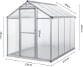 Gewächshaus Aluminium für den Garten |Mit 8 cm dickeres Fundament| 242*190*195 cm | Vielseitig nutzbar als Treibhaus Gartenhaus winterfest Aufzucht Tomatenhaus Frühbeet und Pflanzenhaus silber - Thumbnail 2