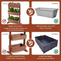 COSTWAY vertikales Hochbeet mit 3 Etagen, Blumenbeet mit 3 verstellbaren Pflanzkästen & Ablauflöchern, Blumentreppe Gartenbeet Tannenholz, Blumenkasten für Terrasse Balkon Garten, Braun (71x38x105cm) - Thumbnail 5