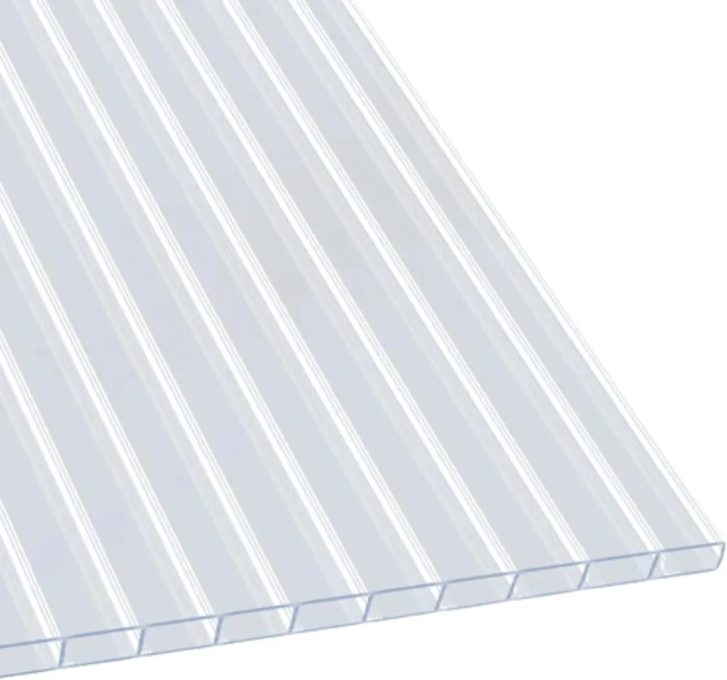 Floordirekt Hohlkammerplatte - Stegplatten Doppelstegplatten aus Polycarbonat - Hohlkammerplatten für Garten, Gewächshaus & Modellbau - 60,5 x 121 cm (Stärke: 4 mm, Transparent)