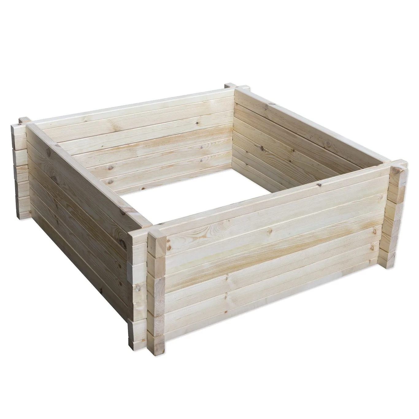Country Hochbeet Holz Groß 110 x 110 cm aus Massivem Kiefernholz, Höhe 40 cm, Modular vergrößerbar - Bild 1