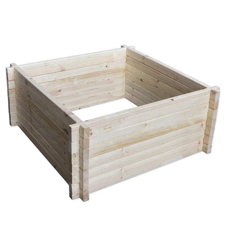 Country Hochbeet Holz Groß 110 x 110 cm aus Massivem Kiefernholz, Höhe 40 cm, Modular vergrößerbar – Bild 10