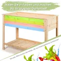 COSTWAY Hochbeet mit Ablage, Pflanzkübel Holz Pflanzkasten Blumenbeet Kräuterbeet Pflanztrog, Pflanzbeet groß Anzuchtbeet im Garten Balkon (92 x 41 x 81 cm) - Thumbnail 8