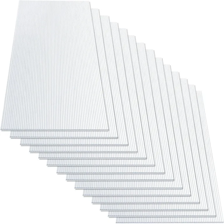 Floordirekt 10,25 m² Hohlkammerplatte - 14x Stegplatten 60,5 x 121 cm - Doppelstegplatten aus Polycarbonat - Hohlkammerplatten für Gewächshaus & Modellbau (Transparent, 4 mm) – Bild 4