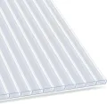 Floordirekt 10,25 m² Hohlkammerplatte - 14x Stegplatten 60,5 x 121 cm - Doppelstegplatten aus Polycarbonat - Hohlkammerplatten für Gewächshaus & Modellbau (Transparent, 4 mm) - Thumbnail 2