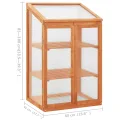 vidaXL Tannenholz Gewächshaus Anzuchthaus Frühbeet Schrank Balkon Garten Frühbeetschrank Aufzuchtschrank Treibhaus Pflanzenhaus 60x45x100cm - Thumbnail 2