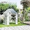 WOLTU Foliengewächshaus, Tomatengewächshaus für Garten Balkon, Indoor & Outdoor, Metallgestell, Gewächshaus mit 3 Ablagen, für Frühbeet Gemüse Blumen, 143 x 195 x 143 cm, Weiß – Bild 2