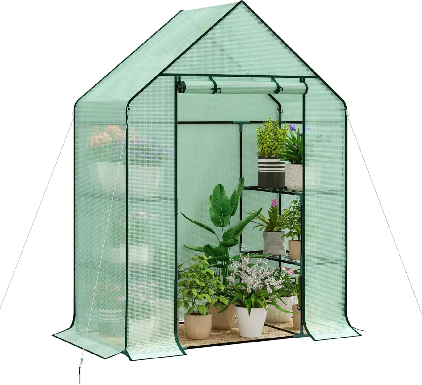 WOLTU Foliengewächshaus Tomatengewächshaus Treibhaus Gartenhaus Frühbeet Tomatenhaus Gemüse Gewächshaus Grün 143x73x195 cm - Bild 1