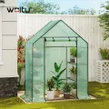 WOLTU Foliengewächshaus Tomatengewächshaus Treibhaus Gartenhaus Frühbeet Tomatenhaus Gemüse Gewächshaus Grün 143x73x195 cm - Thumbnail 6