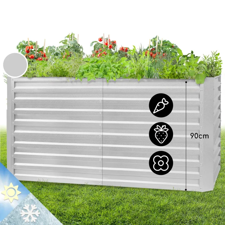 blumfeldt Rust Grow Hochbeet Gartenbeet, verzinktes Stahlblech, Materialstärke: 0,6 mm, einfache Montage, Rost-Finish, 120 x 60 x 60 cm (BxHxT), Rost – Bild 8