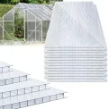 14x Polycarbonat Hohlkammerstegplatten (60.5 x 121cm) 4mm | 10,25 m² Doppelstegplatte für Gewächshaus, Garten Treibhaus Ersatzplatten - Thumbnail 1