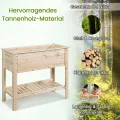 GOPLUS Hochbeet ohne Rollen, Gartenbeet mit Ablage & Abflusslöcher, Pflanzbeet aus Tannenholz für Garten & Terrasse, Natur (ohne Rollen, 92x41x81cm) - Thumbnail 5