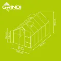 GRINDI - Gewächshaus klein 5,9 m² Viola IIII - Gartenhaus - Carport Aluminium - Dachfenster - Polycarbonat Hohlkammerplatten - Growzelt - Tomatengewächshaus - Anlehngewächshaus Winterfest - Thumbnail 5