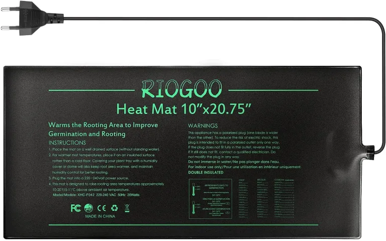 RIOGOO Setzling-Heizmatte und Thermostat-Set, wasserdichtes Gewächshaus-Heizkissen 10" x 20,75" Keimungs-Wärmematte – Bild 9