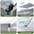 Gewächshaus Aluminium für den Garten |Mit 8 cm dickeres Fundament| 182*190*195 cm | Vielseitig nutzbar als Treibhaus Gartenhaus winterfest Aufzucht Tomatenhaus Frühbeet und Pflanzenhaus silber - Thumbnail 3