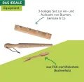 Windhager Anzuchtset, 3-teilig, Buchenholz, inkl. Pflanzholz, Pikierleiste und Pikiergabel, Pflanzsetz für Hochbeete, 05848 - Thumbnail 3