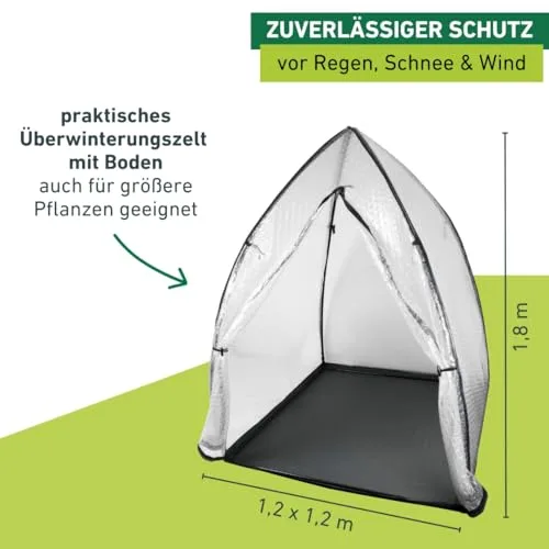 Windhager Winterschutzzelt Yukon, Winterschutz für Pflanzen, Winterquartier, Gewächshaus, 1,2 x 1,2 x 1,8 m – Bild 9