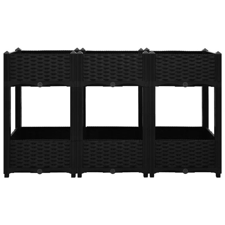 vidaXL Hochbeet Pflanzkasten Blumenkasten Gemüsebeet Pflanzbeet Blumenbeet Frühbeet Gartenbeet Pflanzkübel Blumenkübel 120x40x71cm Polypropylen – Bild 6