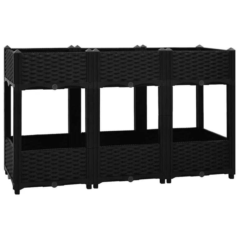 vidaXL Hochbeet Pflanzkasten Blumenkasten Gemüsebeet Pflanzbeet Blumenbeet Frühbeet Gartenbeet Pflanzkübel Blumenkübel 120x40x71cm Polypropylen – Bild 1