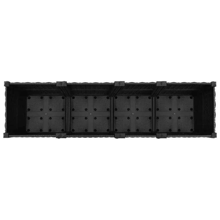 vidaXL Hochbeet Pflanzkasten Blumenkasten Gemüsebeet Pflanzbeet Blumenbeet Frühbeet Gartenbeet Pflanzkübel Blumenkübel 160x40x38cm Polypropylen – Bild 8