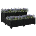 vidaXL Hochbeet Pflanzkasten Blumenkasten Gemüsebeet Pflanzbeet Blumenbeet Frühbeet Gartenbeet Blumenkübel Pflanzkübel 80x80x38cm Polypropylen - Thumbnail 2