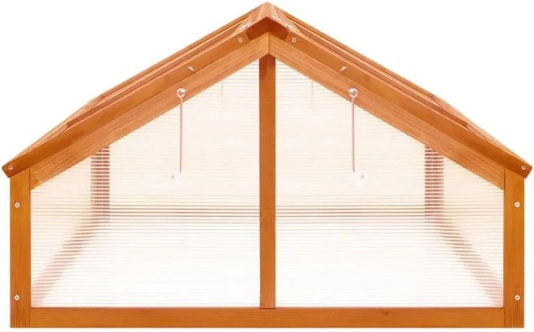vidaXL Tannenholz Gewächshaus Aufzucht Frühbeet Frühbeetkasten Treibhaus Pflanzenhaus Gartenhaus Pflanzbeet Tomatenhaus Braun 114x80x50cm – Bild 6