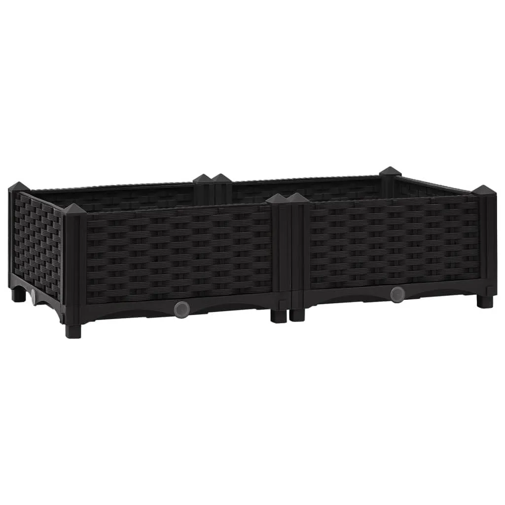 vidaXL Hochbeet Pflanzkasten Blumenkasten Gemüsebeet Pflanzbeet Blumenbeet Frühbeet Gartenbeet Pflanzkübel Blumenkübel 80x40x23cm Polypropylen - Bild 1