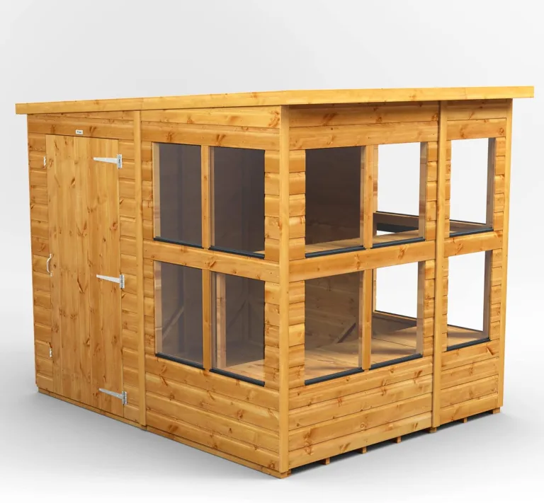 Powersheds Pultdach Holz-Gewächshaus mit Sicherheitsfunktionen, PVC-Fensterbänke, Tür & Fenster anpassbar, aus 12 mm extra dickem Qualitätsholz & gehärtetem Glas – Bild 2